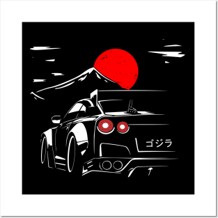 R35 GTR Skyline Fuji JDM Tuning Car Posters and Art